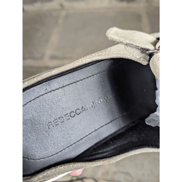 REBECCA Minkoff Sonia Taupe Tan Suede Mule Sneakers Size 9 Slip On Slides Studs - Picture 8 of 14